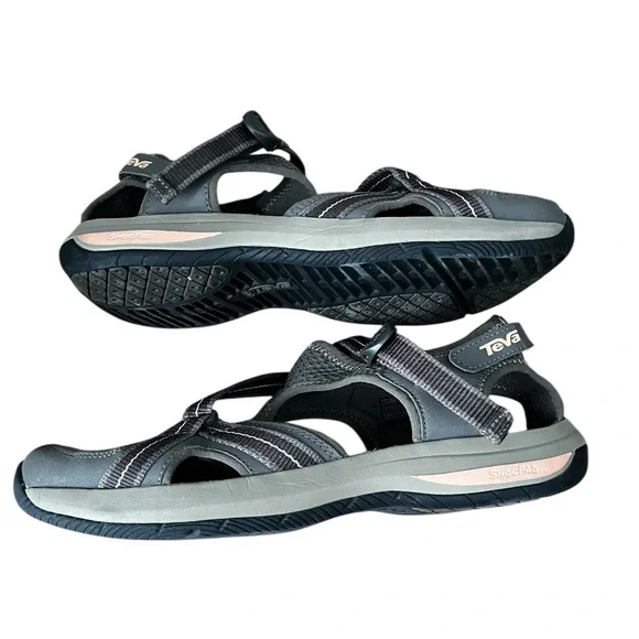 Teva Strap Sandals Women’s 10 Gray S/N 1000271 Shoc Pad Adjustable Hiking Water - Picture 12 of 13